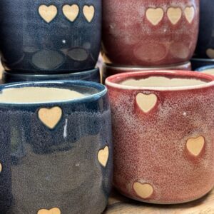 Cook’s Pottery-7oz Hearts Pink, La Vie en Rose