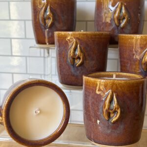 Gnefknack’s Pottery-5oz , Flame, Lavender Cloud-Sunday Morning