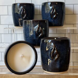 Gnefknack’s Pottery-5oz , Flame, Dark Blue-Down by the Sea